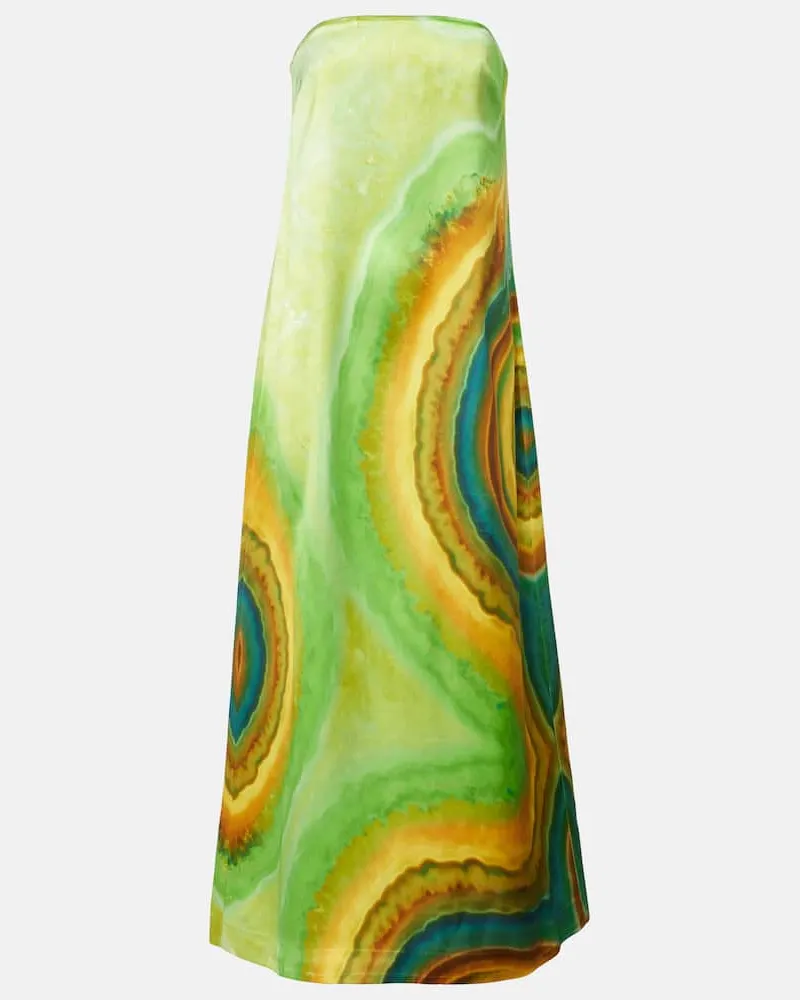 ALEMAIS Alémais Bedrucktes Maxikleid Iris Grün
