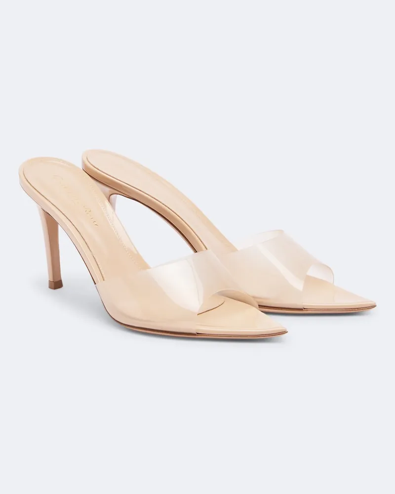 Gianvito Rossi Pantoletten Elle 85 mit Lackleder Neutral