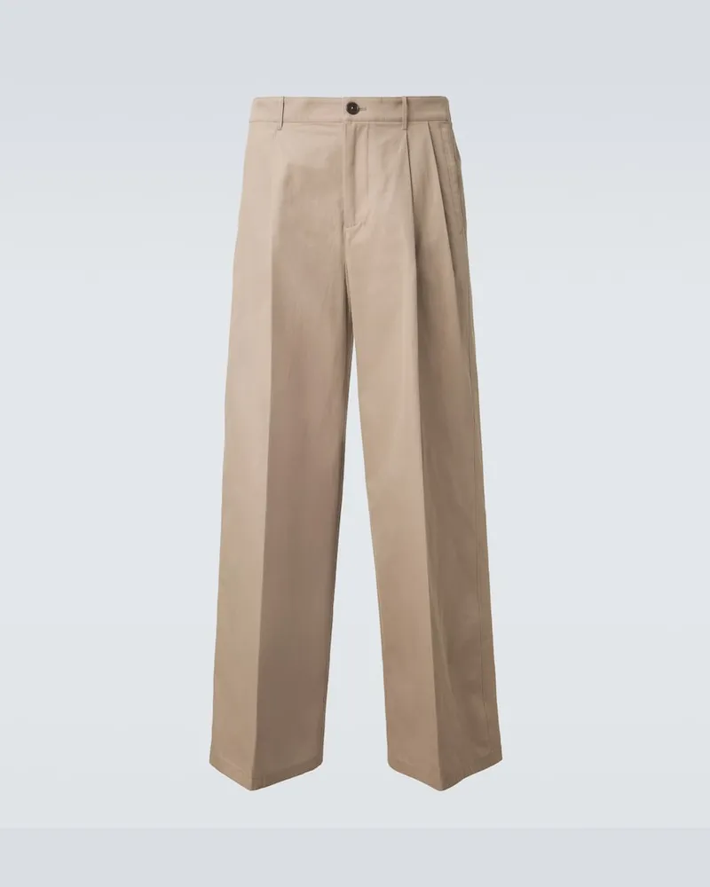 Jil Sander Weite Hose aus Baumwolle Beige
