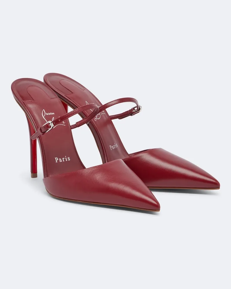 Christian Louboutin Mules Milena aus Leder Burgunderrot