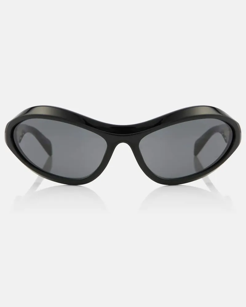 Prada Ovale Sonnenbrille Schwarz