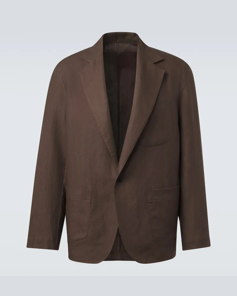 Stoffa Stòffa Blazer aus Leinen Braun