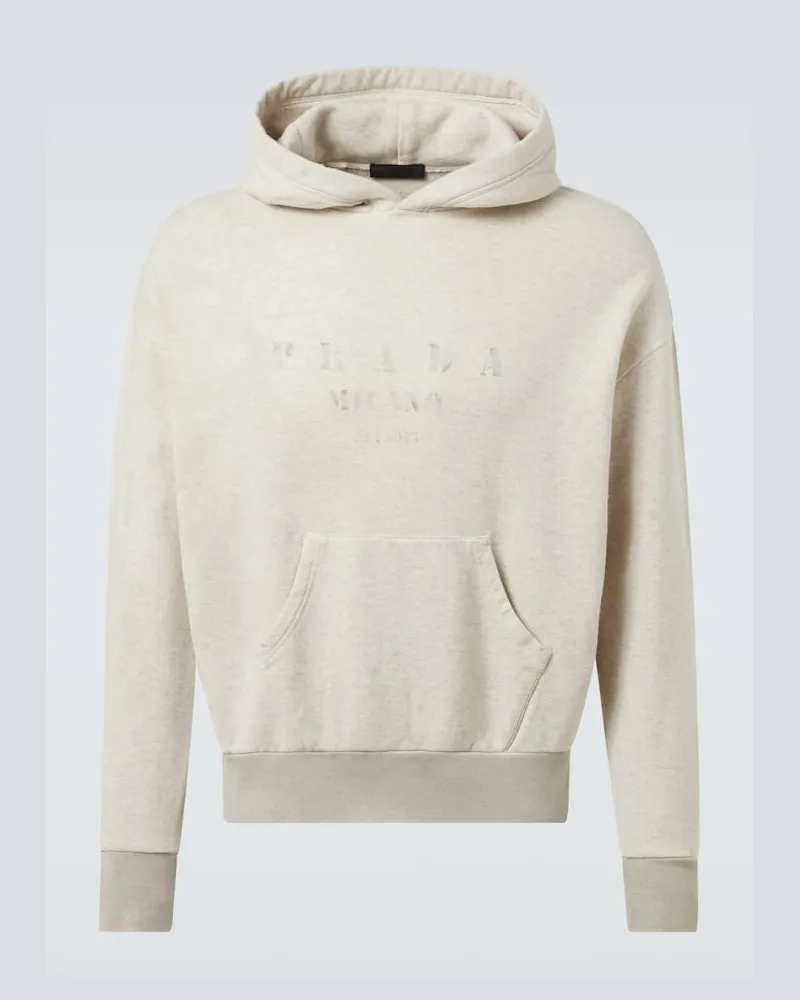 Prada Hoodie aus Baumwolle Beige