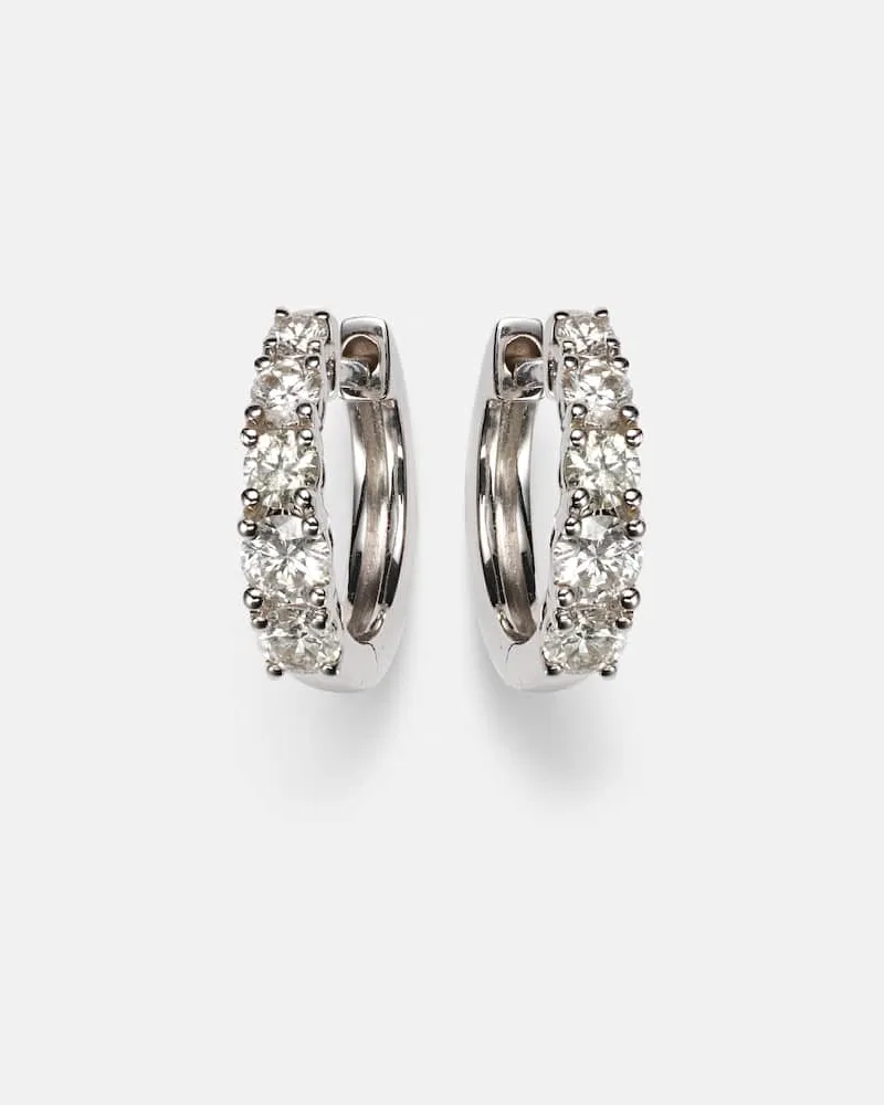 ANITA KO Ohrringe Huggie aus 18kt Weißgold mit Diamanten Silber