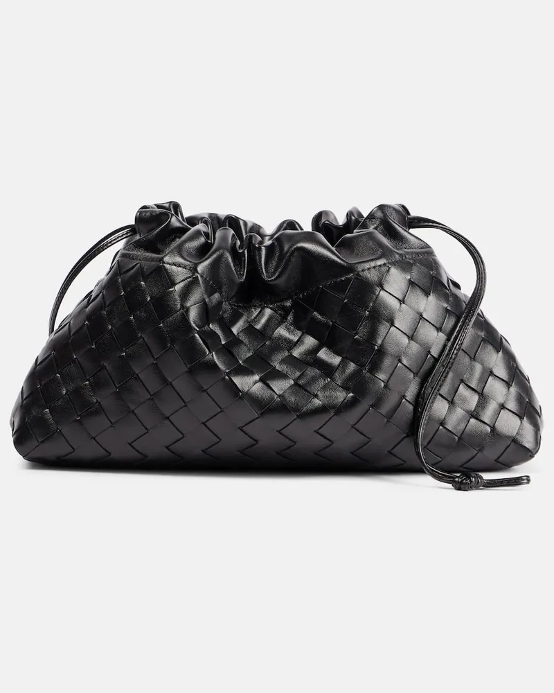 Bottega Veneta Schultertasche Dustbag Soirée Medium aus Leder Schwarz