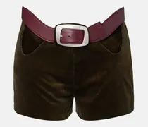 Shorts aus Baumwoll-Cord mit Cut-outs und Gürtel
