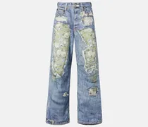 Bedruckte Wide-Leg Jeans