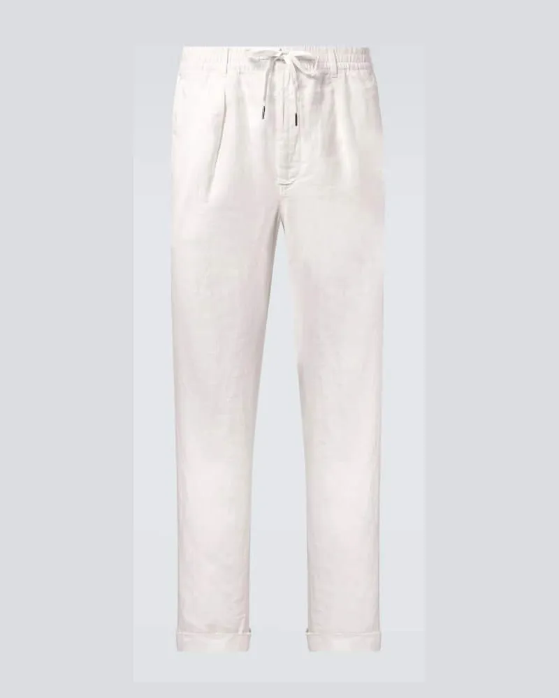 Ralph Lauren Gerade Hose aus Leinen Weiã