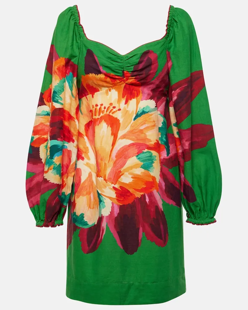 FARM Rio Minikleid Tropicart Green Grün