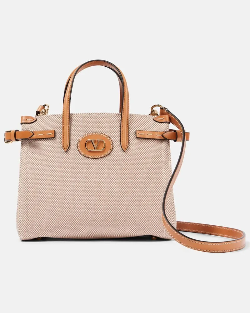 Valentino Garavani Tote Bag Antibes Small aus Canvas Beige