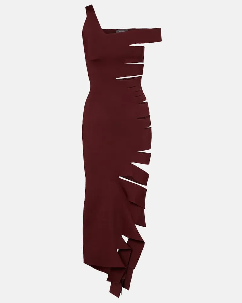 Thierry Mugler Midikleid Burgund