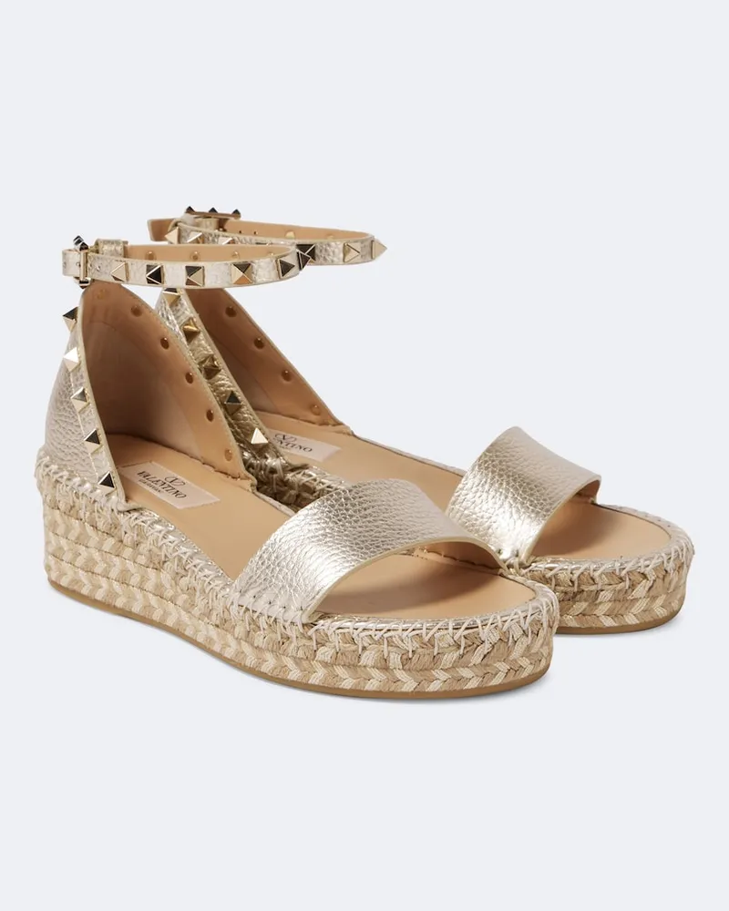 Valentino Garavani Sandalen Rockstud aus Metallic-Leder Metallic
