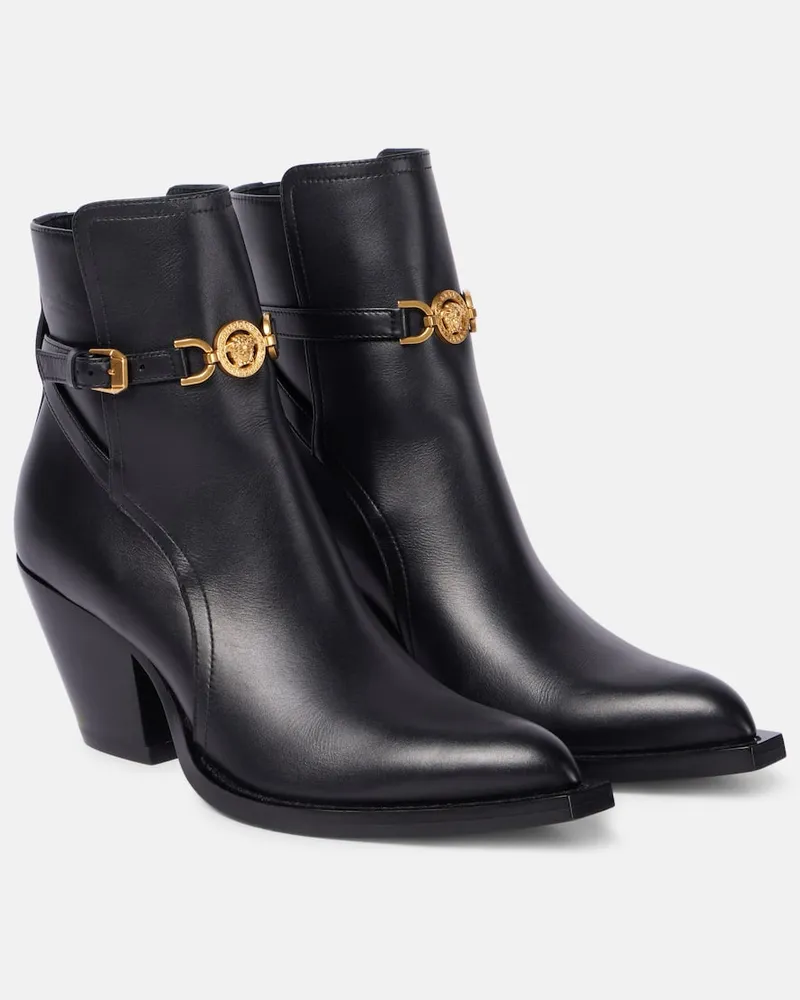 Versace Ankle Boots Medusa '95 aus Leder Schwarz
