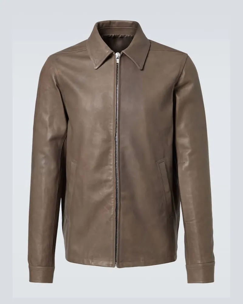 Rick Owens Lederjacke Brad Grau