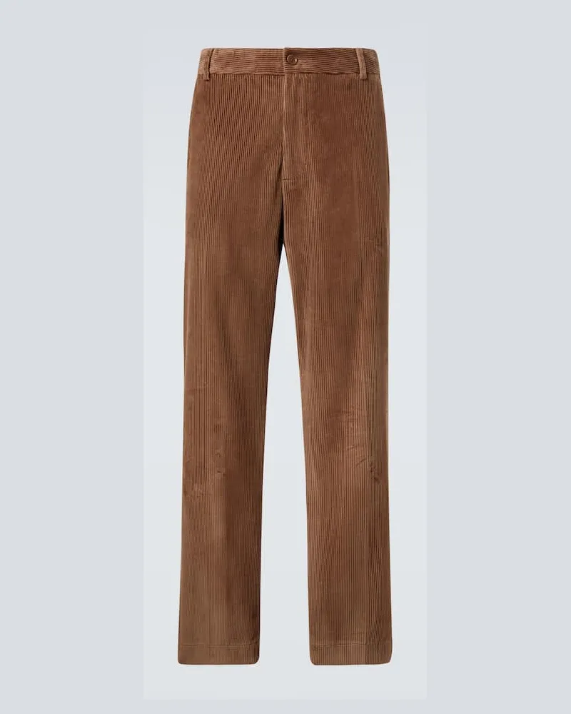 Moncler Gerade Hose Edit aus Baumwoll-Cord Braun