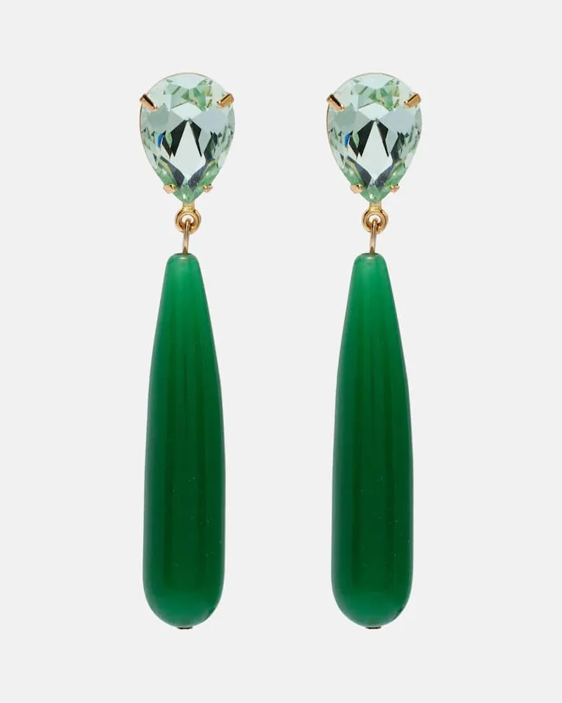 Jennifer Behr Ohrringe Caroline mit Kristallen Grün