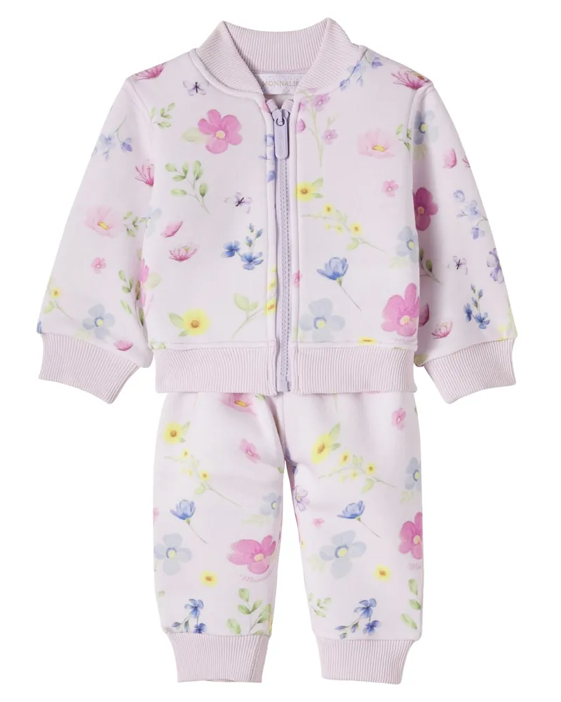 Monnalisa Baby Set aus Sweatshirt und Jogginghose Rosa