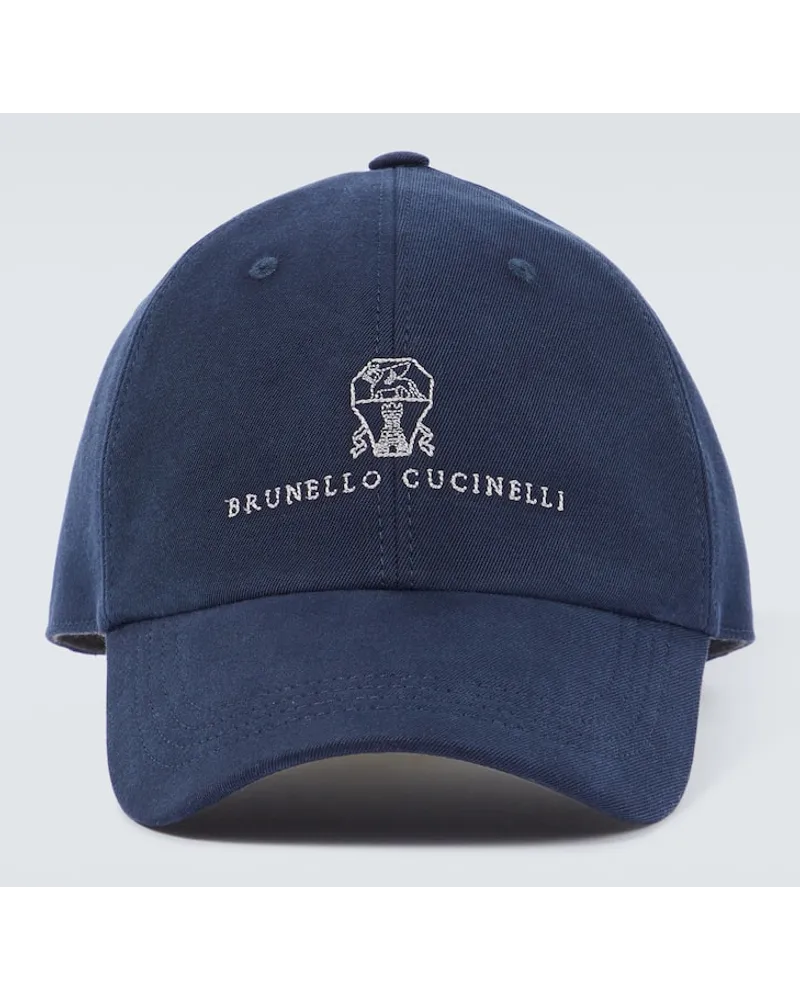 Brunello Cucinelli Baseballcap aus Baumwolle Blau