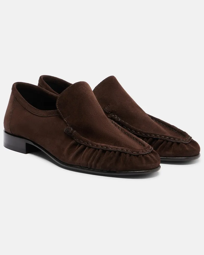 The Row Loafers Soft aus Veloursleder Braun