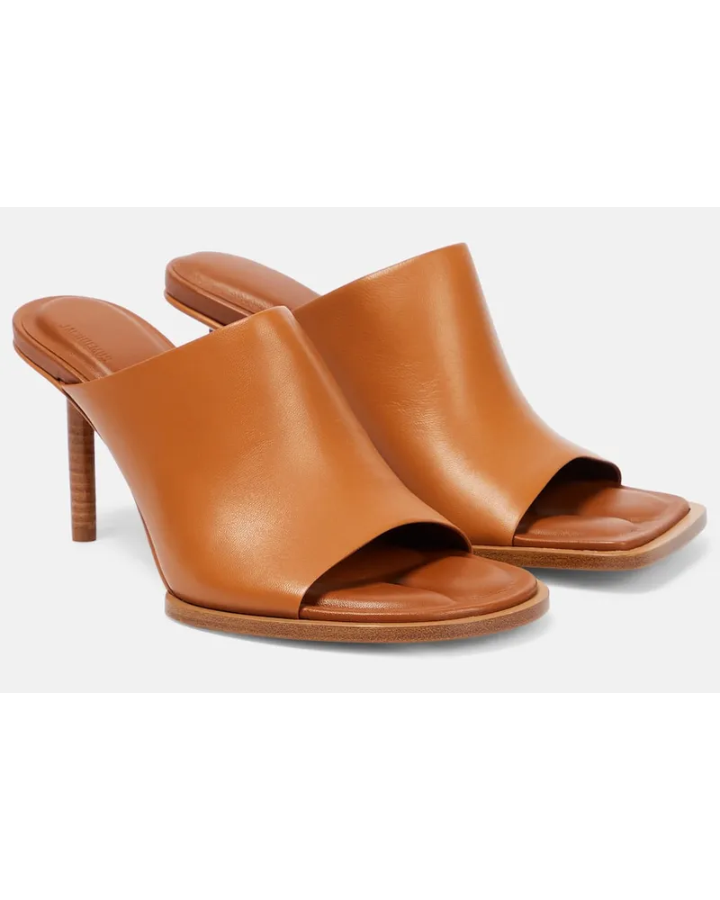 Jacquemus Pantoletten Les Mules Carres Ronds Braun