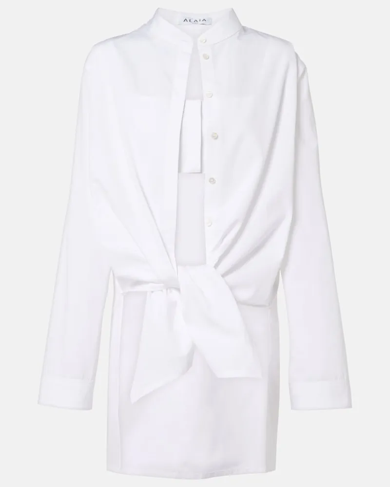 Alaïa Alaïa Bluse aus Baumwollpopeline Weiß