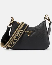 Prada Schultertasche Small aus Leder Schwarz