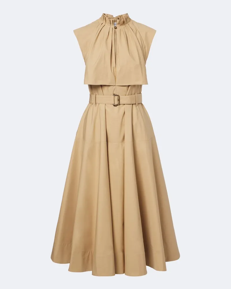 Burberry Cape-Midikleid aus Baumwollpopeline Beige