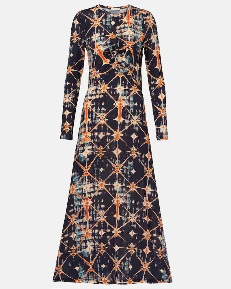 Ulla Johnson Bedrucktes Midikleid Naia aus Jersey Multicolor