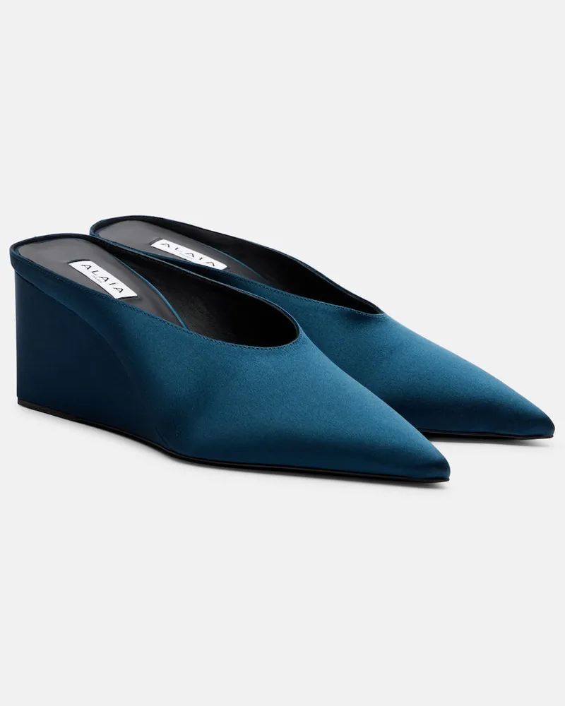 Alaïa Alaïa Wedges Cube aus Satin Blau