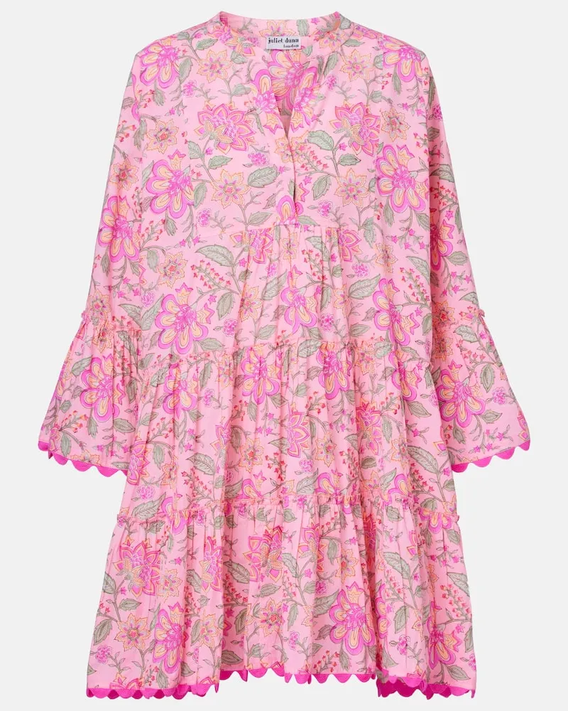 Juliet Dunn Bedrucktes Minikleid aus Baumwolle Rosa
