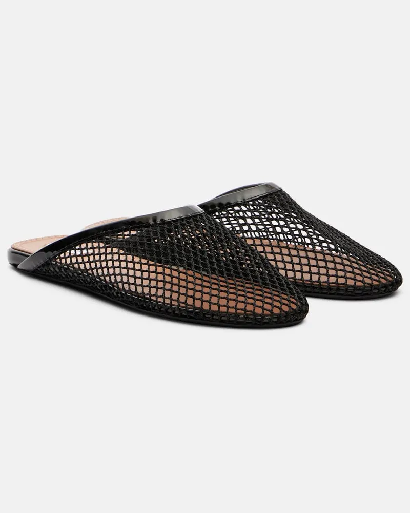 Alaïa Alaïa Slippers mit Lackleder Schwarz