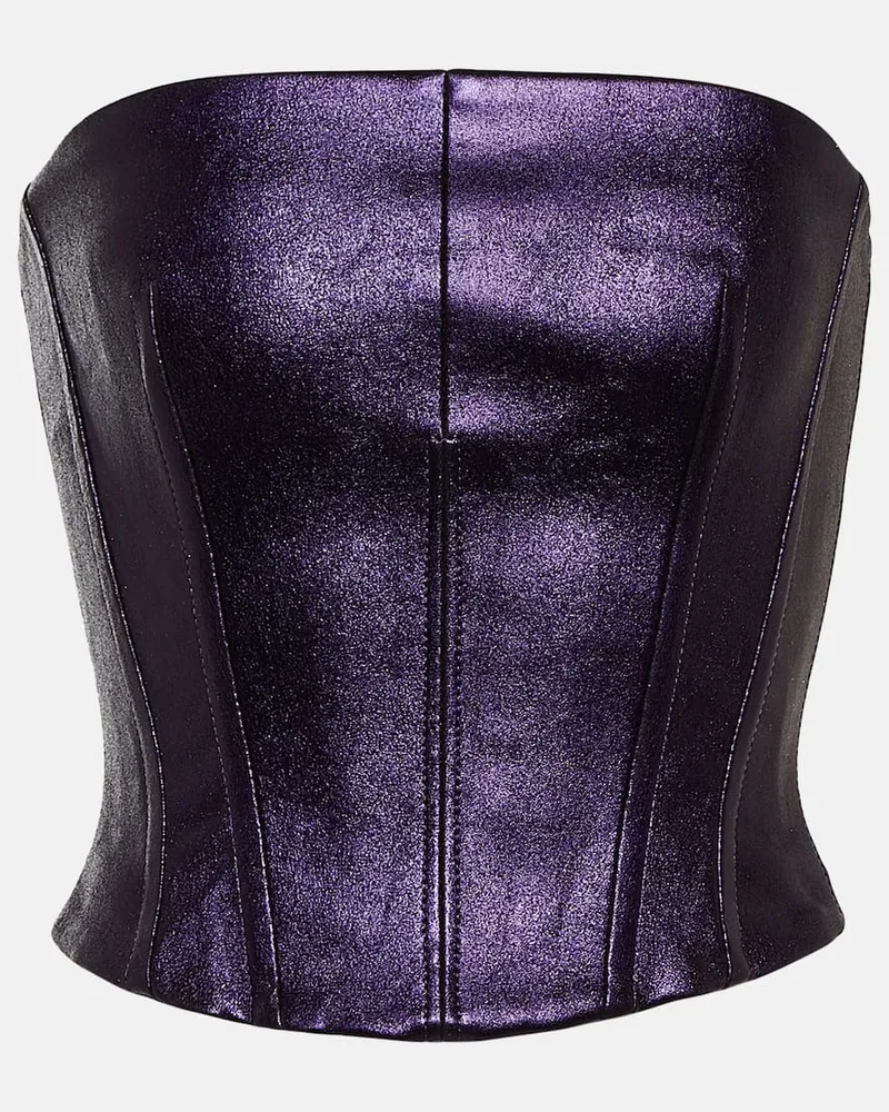 Stouls Bustier-Top Rosalia aus Metallic-Leder Violett