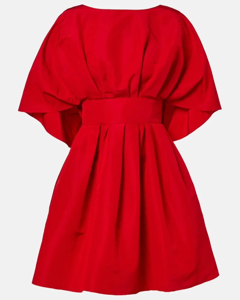 Carolina Herrera New York Minikleid Fan aus Seide Rot