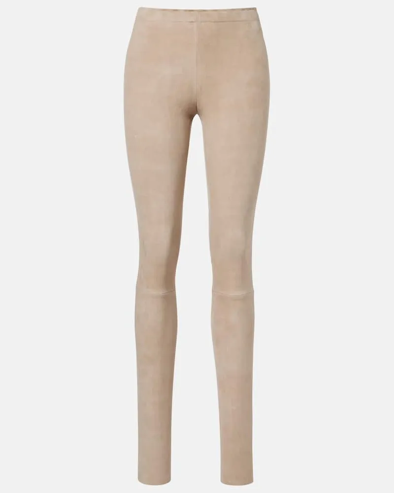 Stouls Leggings Carolyn aus Veloursleder Beige