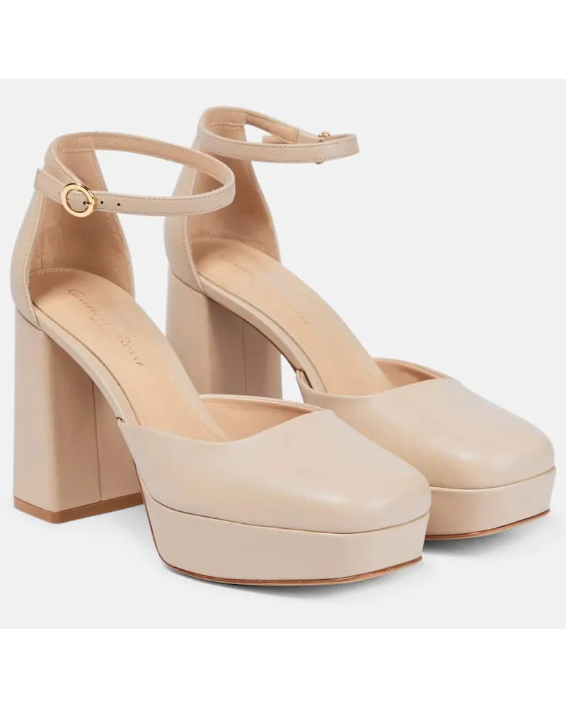 Gianvito Rossi Plateau-Pumps Vernice aus Leder Beige