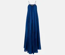 Verziertes Maxikleid Aster aus Seide