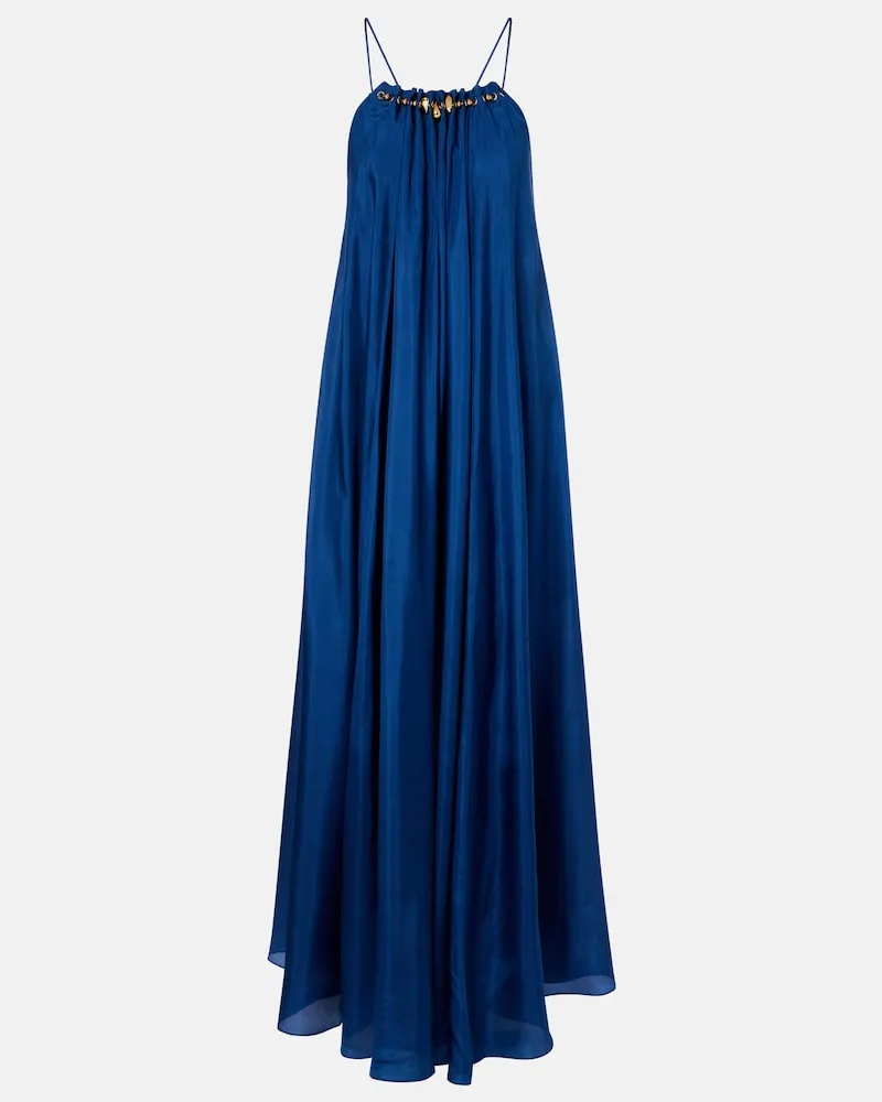 Zimmermann Verziertes Maxikleid Aster aus Seide Blau