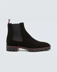 Christian Louboutin Chelsea Boots Alpinosol aus Veloursleder Schwarz