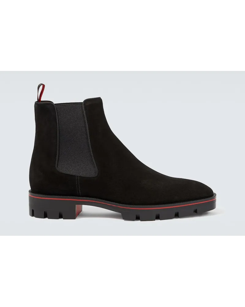 Christian Louboutin Chelsea Boots Alpinosol aus Veloursleder Schwarz