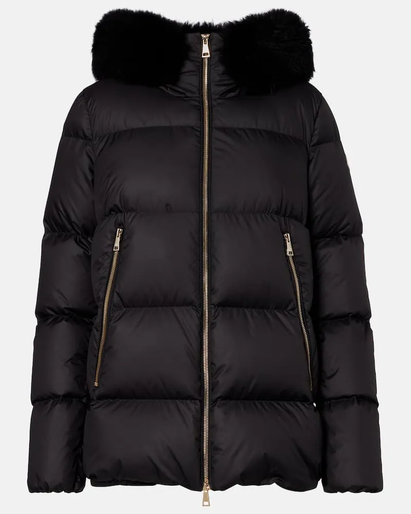 Moncler Daunenjacke Laichefur mit Shearling Schwarz