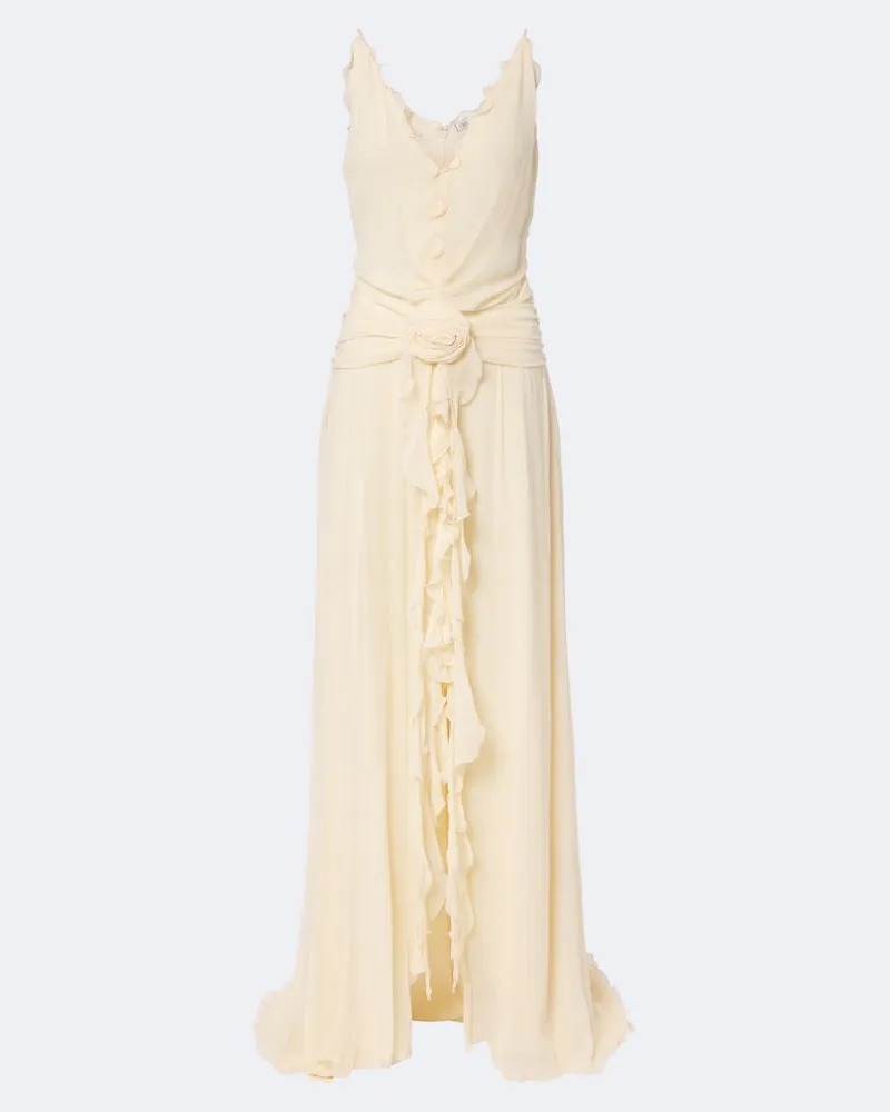 Blumarine Robe aus Georgette Gelb