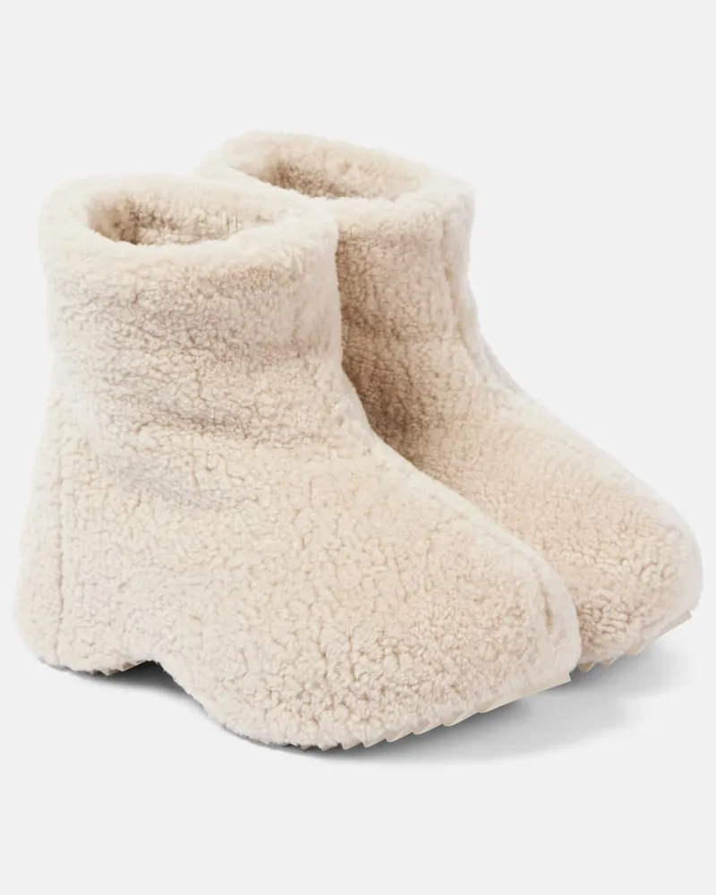 INUIKII Ankle Boots Curly aus Shearling Beige
