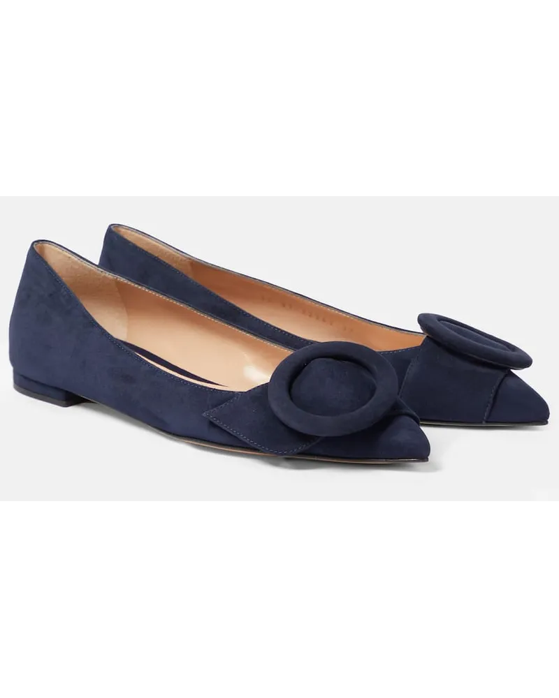Gianvito Rossi Ballerinas aus Veloursleder Blau