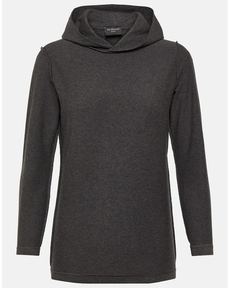 Balenciaga Hoodie Inside-Out aus Jersey Grau