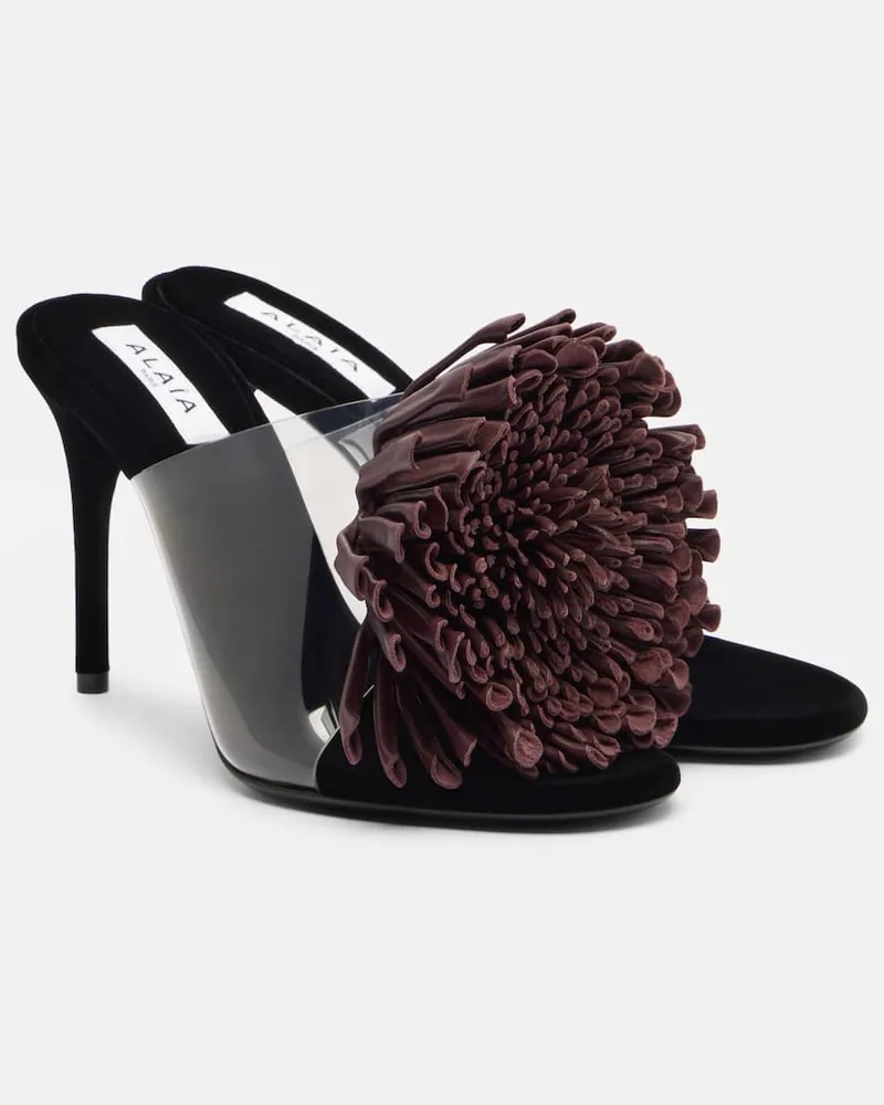 Alaïa Alaïa Pantoletten Dahlia 90 mit Leder Burgund