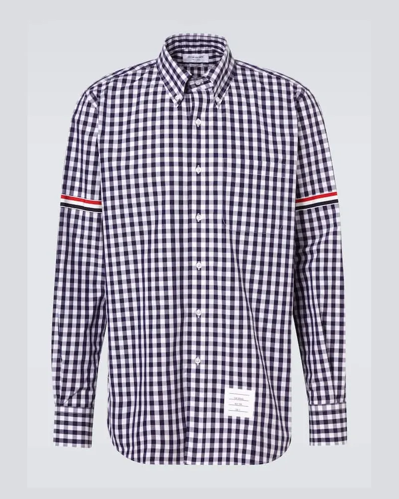 Thom Browne Hemd Stripe Oxford Armband aus Baumwolle Blau