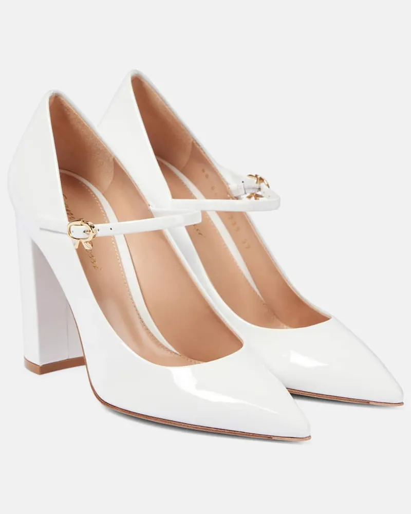 Gianvito Rossi Mary-Jane-Pumps 100 aus Lackleder Weiß