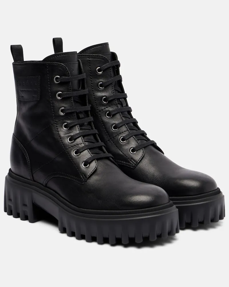 Hogan Schnürstiefel H700 aus Leder Schwarz