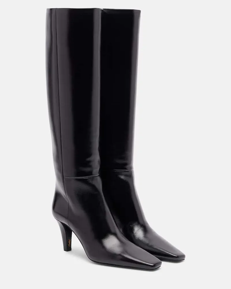 Saint Laurent Stiefel Jill 75 aus Leder Schwarz