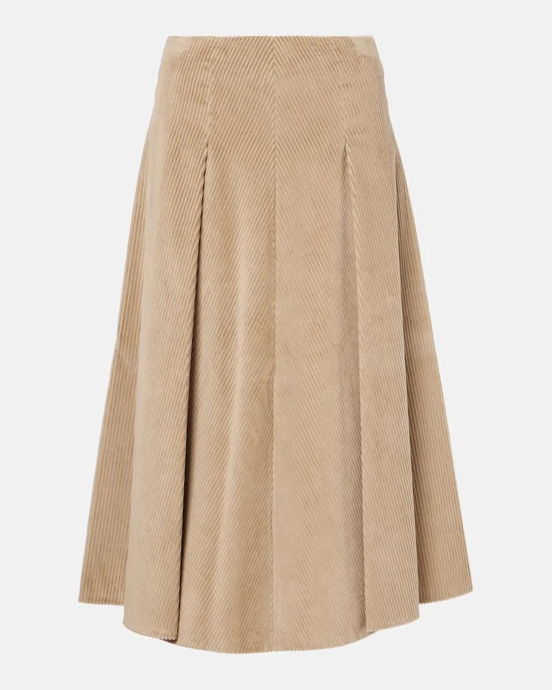 Brunello Cucinelli Midirock aus Baumwolle Beige